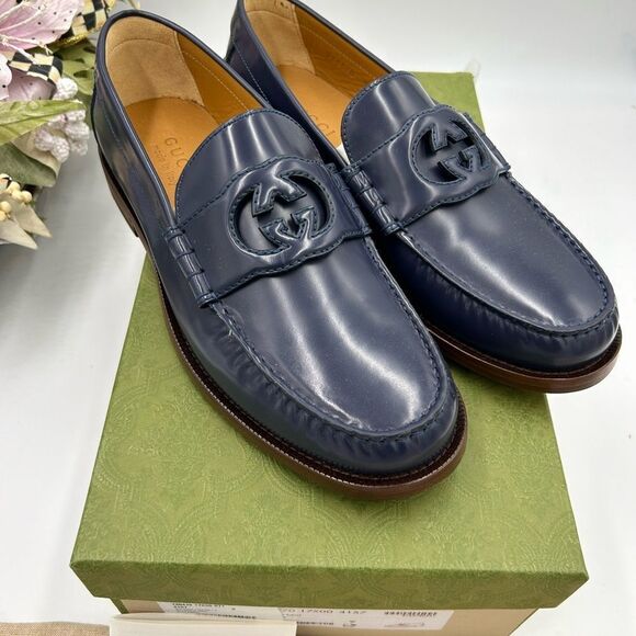 Men’s Gucci cut out GG loafers size 9 made in Italy cobbler soles - Picture 2 of 9
